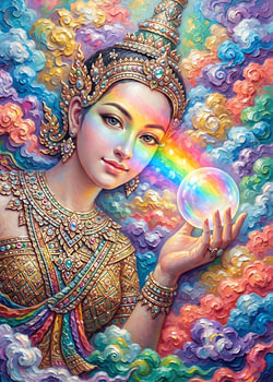 Manimekhala mit Regenbogenkristall