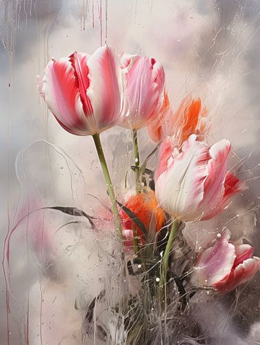 Tulips in abstract character