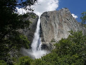 Grote waterval in Yosemite National Park in Californië van Moniek van Rijbroek