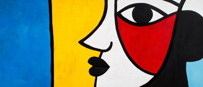 Artistic portrait in vivid colours by Poster Art Shop