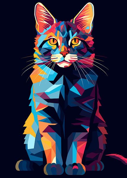 Chat Animal WPAP Pop Art par Mason Scott