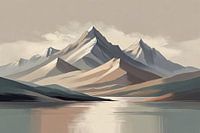 Beige und graue Berge