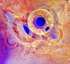 Oranje, blauwe kleurschakering. van Werner Hilpert thumbnail