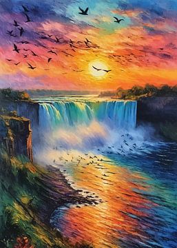 Niagara watervallen zonsondergang van MIROKKU