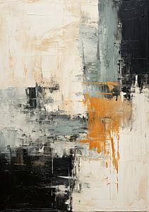 Abstraktes Gemälde Kunstdruck Modern Schwarz Weiß