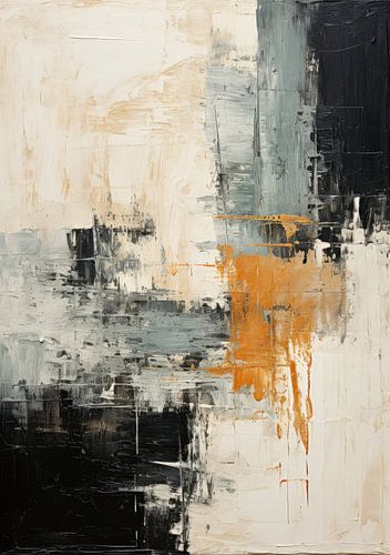 Abstract Schilderij Kunstdruk Modern Zwart Wit