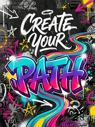 Tracez votre chemin - Typographie urbaine dynamique inspirée du graffiti : un design d'art de rue motivant