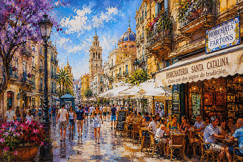 Een schilderij van Valencia – Een prachtige stad in Spanje.