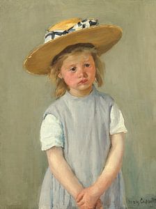 Kind in een strohoed, Mary Cassatt - 1886