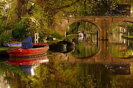 Oudegracht in Utrecht mit Geertebrug von Donker Utrecht
