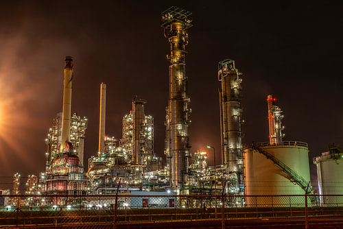 Nachtfoto in de Rotterdamse haven (2)