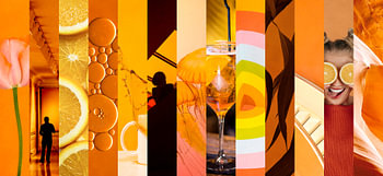 Collage de photos dans les tons orange