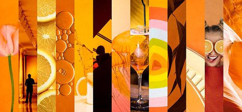 Collage of photos in shades of orange