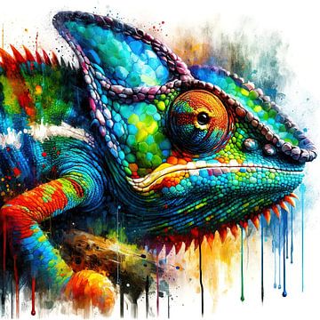 Aquarel Kameleon van Chromatic Fusion Studio