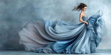 Danseres in babyblauw van Amanda Moore