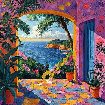Op Matisse geïnspireerd Mediterraan Zeezicht Zee Fauvisme van Niklas Maximilian