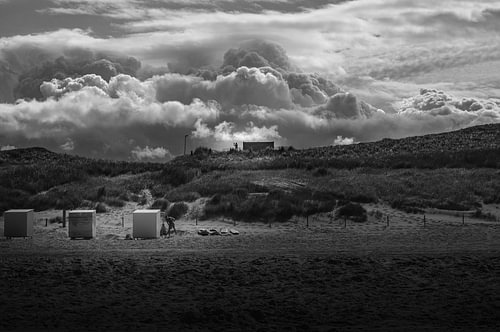 A storm is approaching the beach