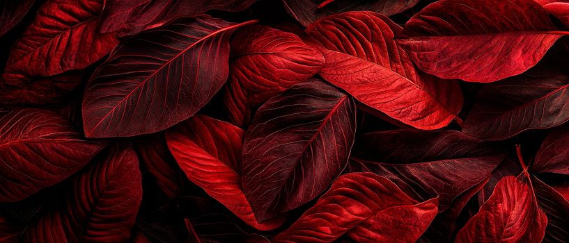 Red-black leaves - close-up by Poster Art Shop