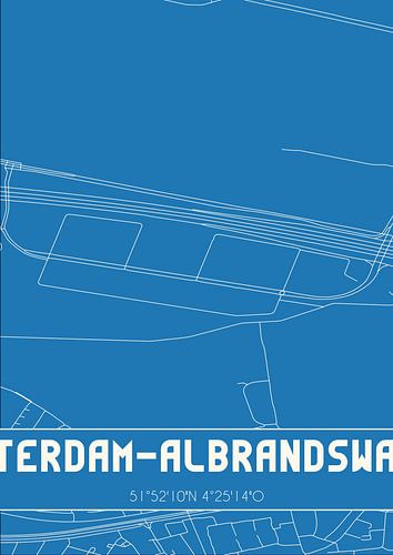 Blaupause | Karte | Rotterdam-Albrandswaard (Zuid-Holland)