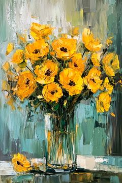 Gele bloemenpracht van Poster Art Shop