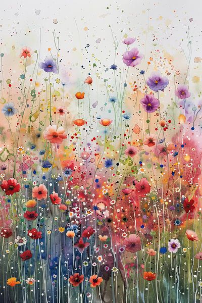 Blumen im Monet-Stil | Blumenfeld Impressionismus von Wunderbare Kunst