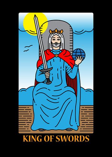 Der König der Schwerter Tarotkarte Spirituelle Wanddeko Kunstdruck