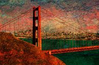 Golden Gate Bridge mit Skyline von San Francisco als Mehrfachbelichtung von Dieter Walther Miniaturansicht