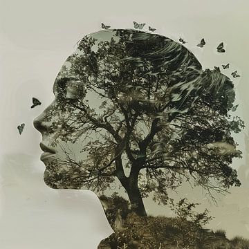 Girl in tree van Marian De Clerck
