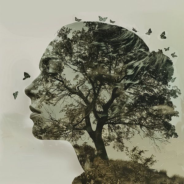 Fille dans un arbre par Marian De Clerck