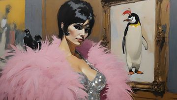 The feathered friends - model and penguin by Wolfsee