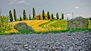 Villa I Cipressini, Pienza, Val d'Orcia, Toscane, Italie.