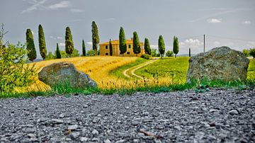 Villa I Cipressini, Pienza, Val d'Orcia, Toscane, Italië. van Jaap Bosma Fotografie