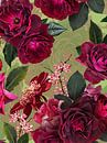 Botanischer Grüner Sommer Rosengarten von Floral Abstractions Miniaturansicht