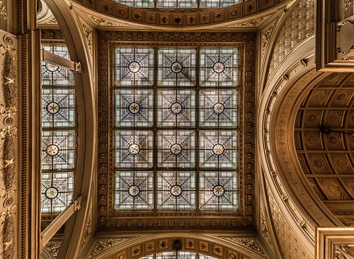 Brussels Old Town, Belgium - Decorated interior and roof of Le M