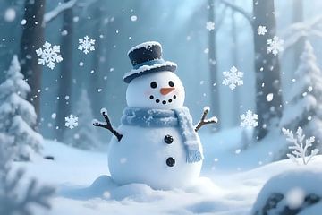 Bonhomme de neige dans la danse des flocons