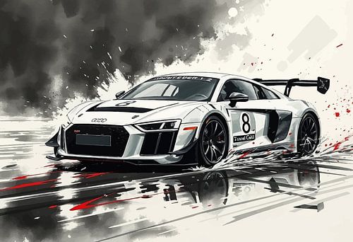 Audi R8 Racing - Mist en beweging Japanse kunst