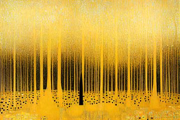Neblige Bäume im Stil von Gustav Klimt von Whale & Sons