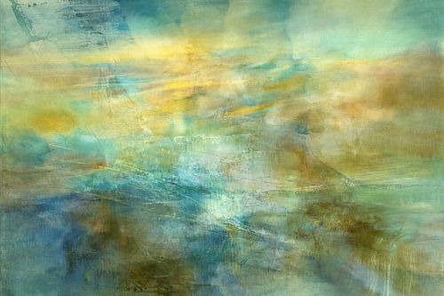 Green and blue in a golden glow by Annette Schmucker