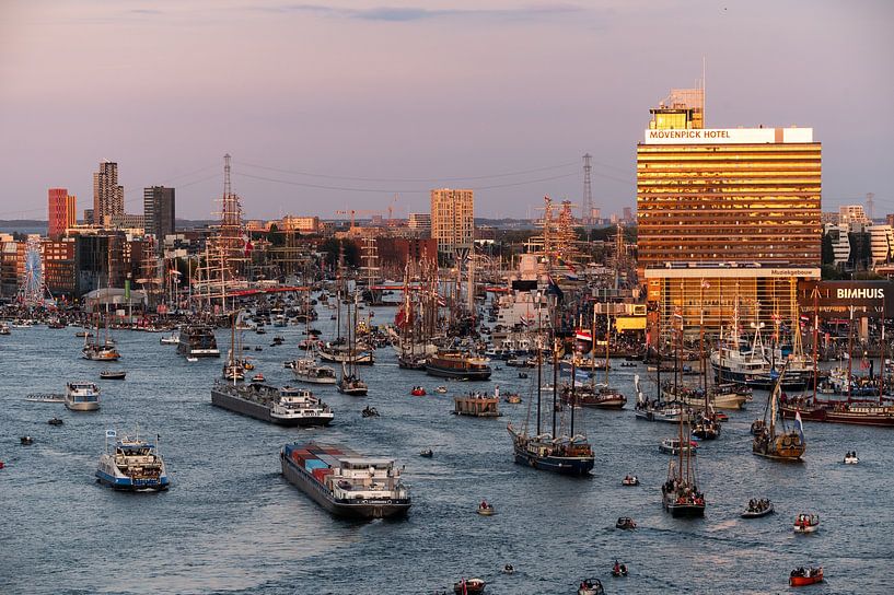 View SAIL Amsterdam 2025, river IJ during sunset by Renzo Gerritsen