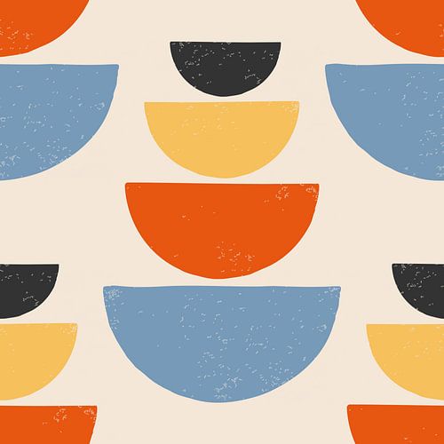 Organic and geometric shapes, retro style