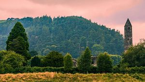 Sunset Glendalough dans le comté de Wicklow, Irlande