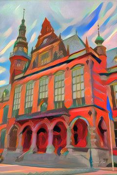 Abstract Painting Academy Building Groningen by Slimme Kunst.nl