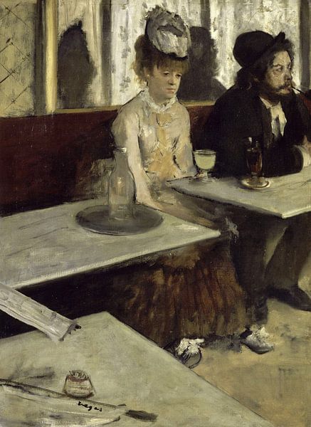 Schilderij De absintdrinkster van Edgar Degas van Schilderijen Nu