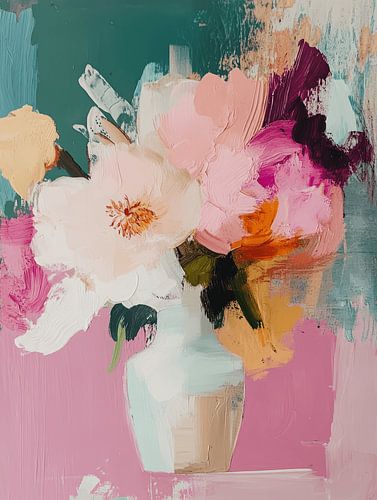 Buntes Stillleben mit Blumen