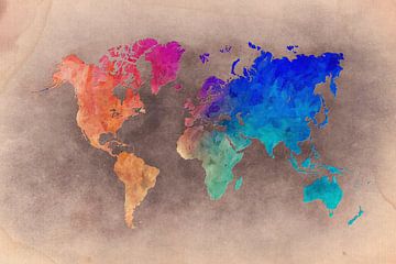 World map 27 #map #worldmap van JBJart Justyna Jaszke
