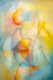 Minimalist abstract painting – soft pastel shades and organic shapes by Joriali Abstract