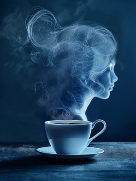 kop koffie of cappuccino drinken met vrouwspersoon van Egon Zitter
