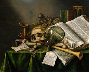 Vanitas - Nature morte avec livres et manuscrits et crâne, Edwaert Collier