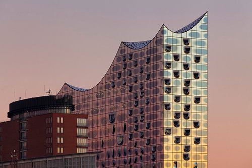 Elbphilharmonie bij zonsondergang, Hamburg