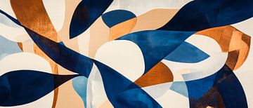 Formes abstraites en bleu et beige - Moderne sur Poster Art Shop